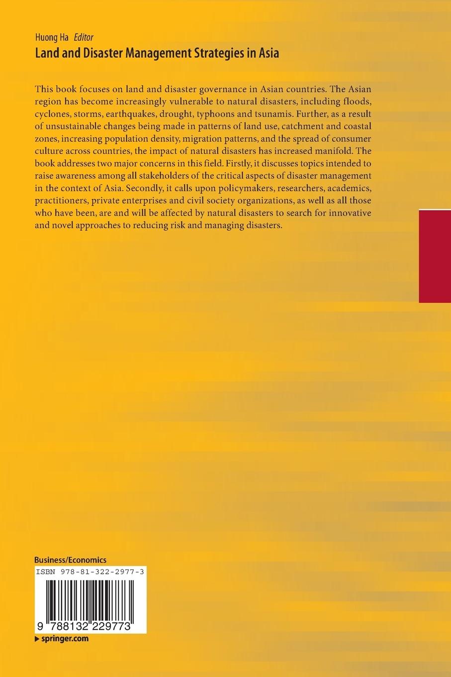 Rückseitencover Land and Disaster Management Strategies in Asia