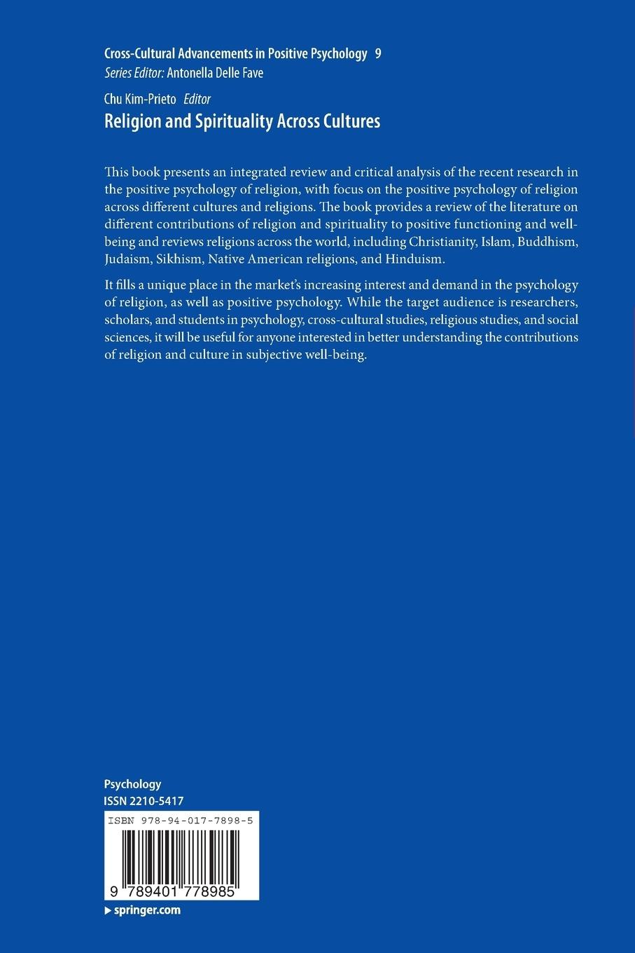 Rückseitencover Religion and Spirituality Across Cultures