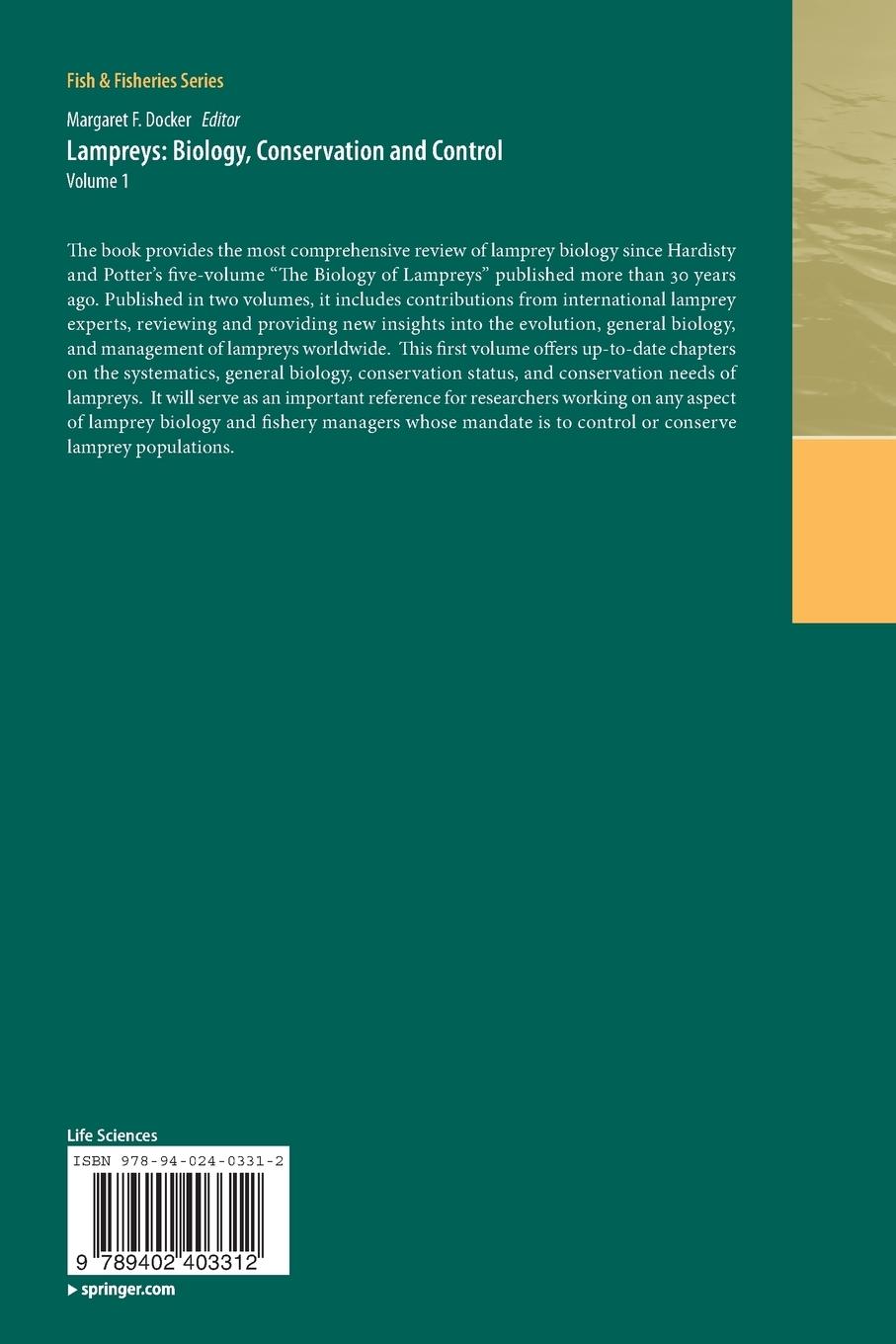 Rückseitencover Lampreys: Biology, Conservation and Control