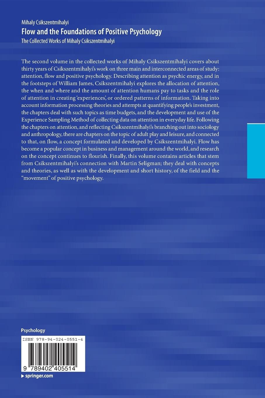 Rückseitencover Flow and the Foundations of Positive Psychology