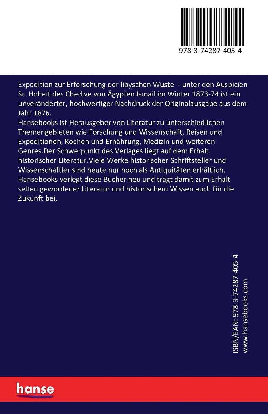 Rückseitencover Expedition zur Erforschung der libyschen Wüste
