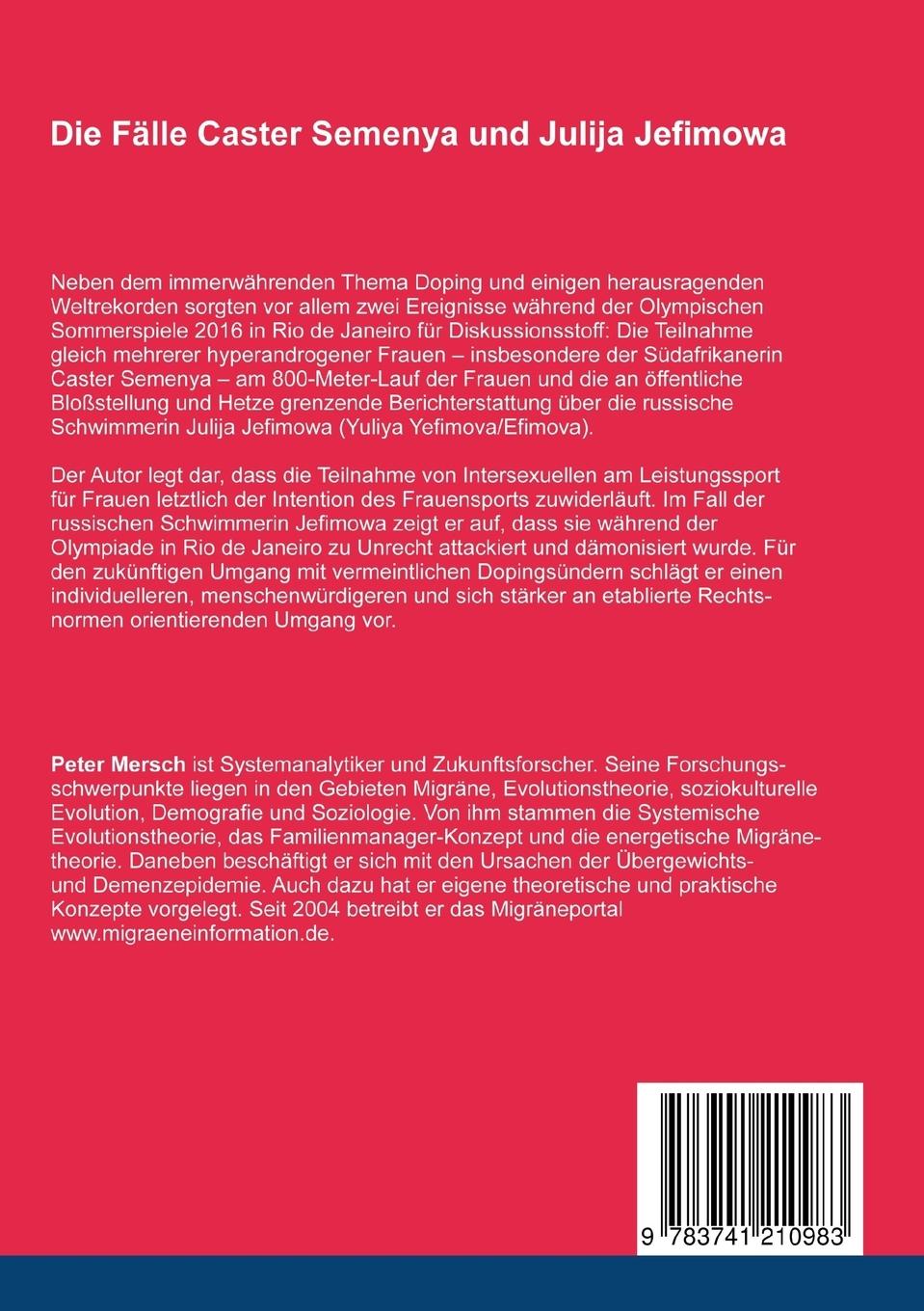 Rückseitencover Die Fälle Caster Semenya und Julija Jefimowa