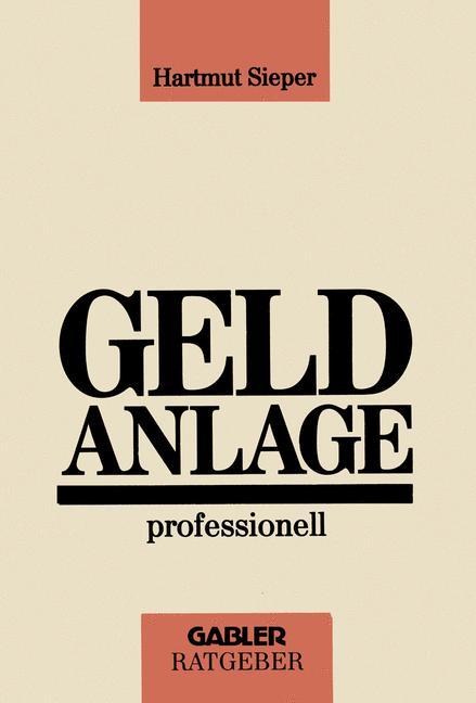Vorderes Coverbild Geldanlage professionell