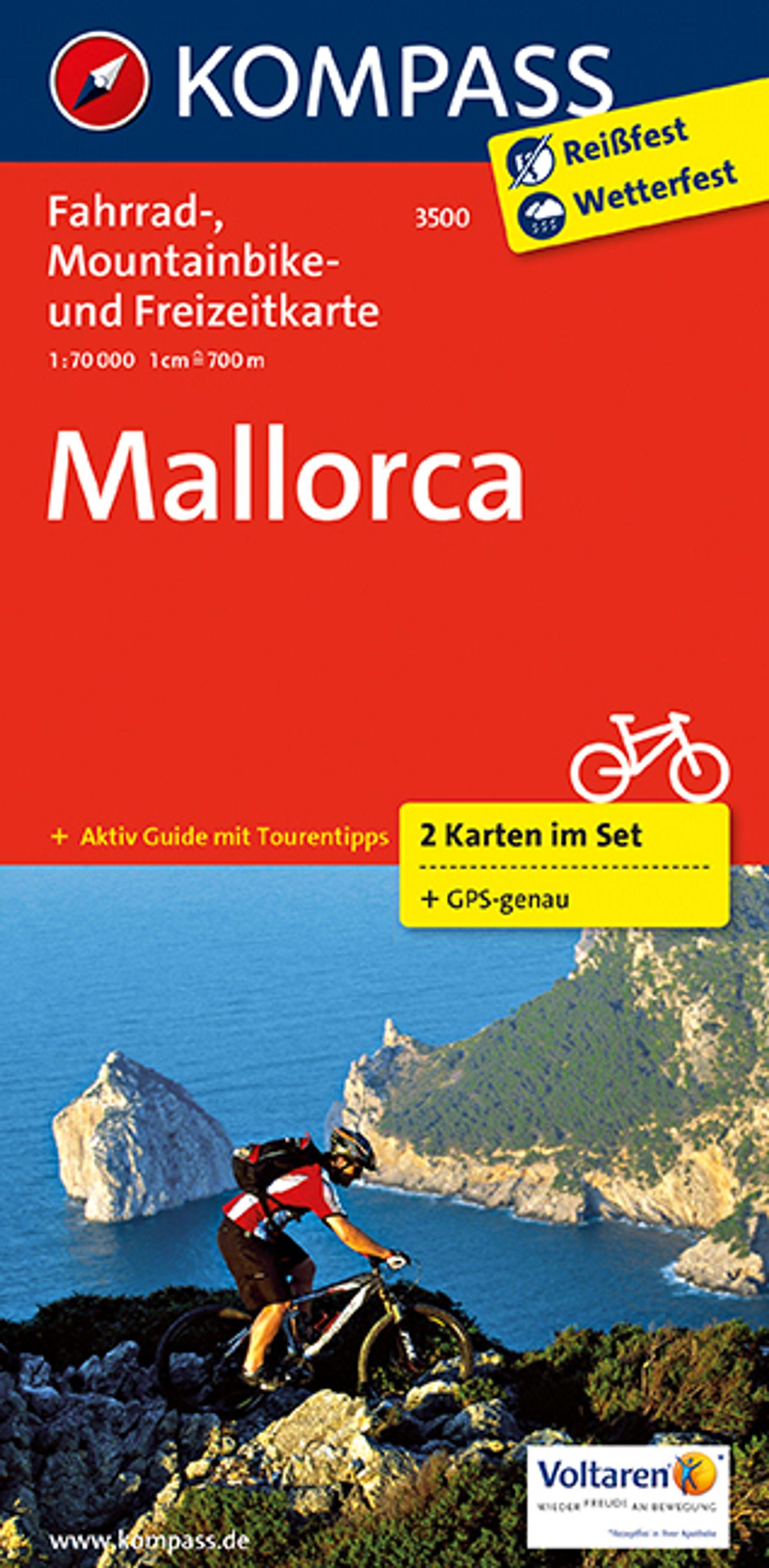 Vorderes Coverbild KOMPASS Fahrradkarte 3500 Mallorca (2 Karten im Set) 1:70.000