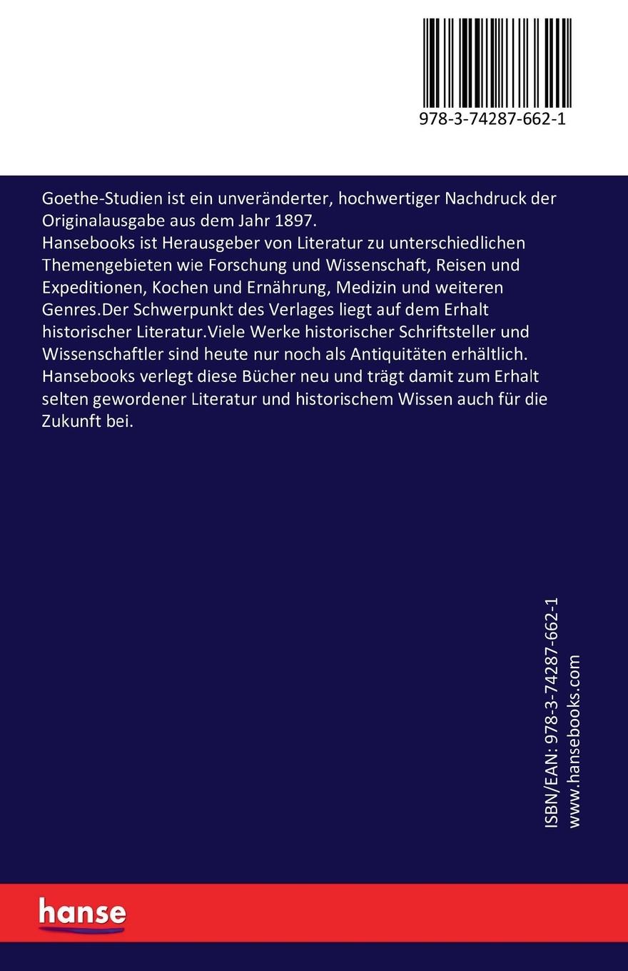 Rückseitencover Goethe-Studien