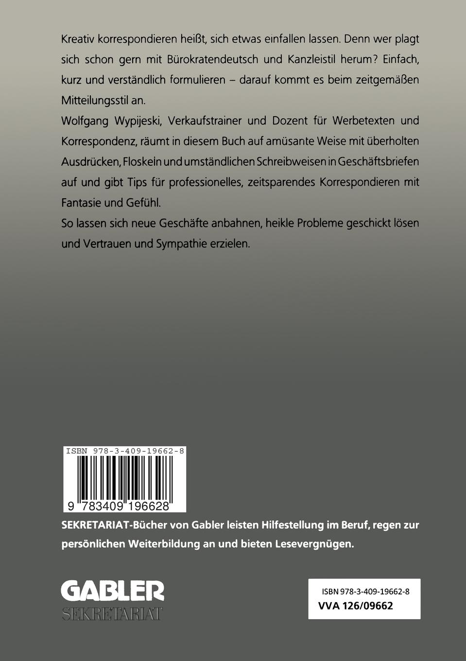 Rückseitencover Kreativ korrespondieren