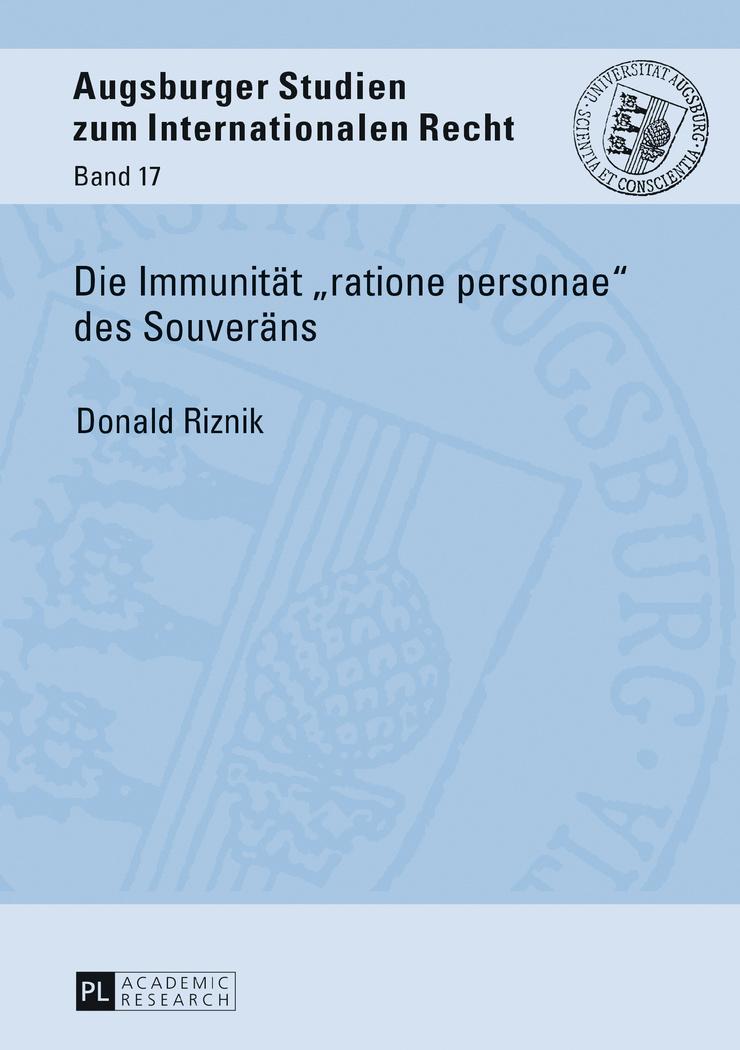 Vorderes Coverbild Die Immunität 'ratione personae' des Souveräns