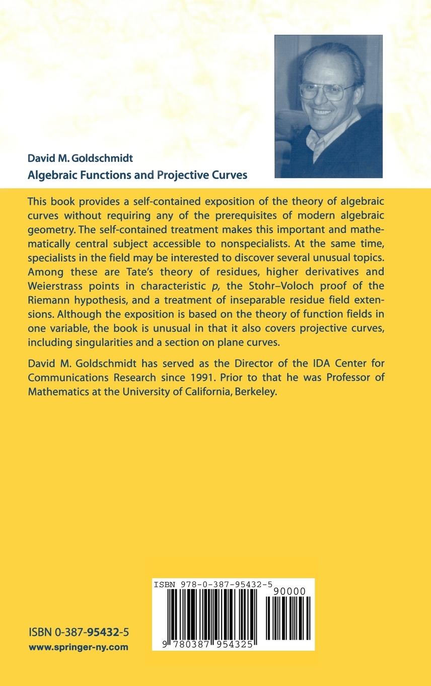 Rückseitencover Algebraic Functions and Projective Curves