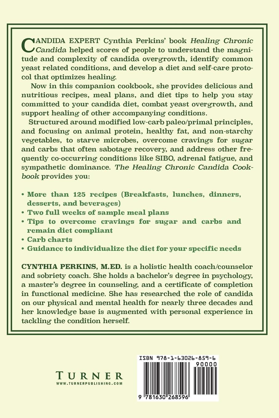 Rückseitencover Healing Chronic Candida Cookbook