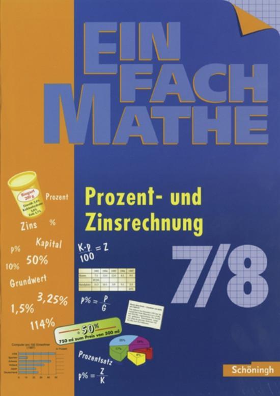 Vorderes Coverbild EinFach Mathe. Prozent und Zinsrechnung