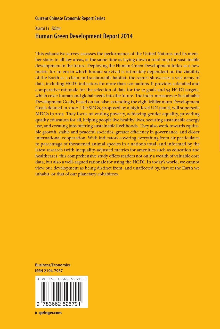 Rückseitencover Human Green Development Report 2014