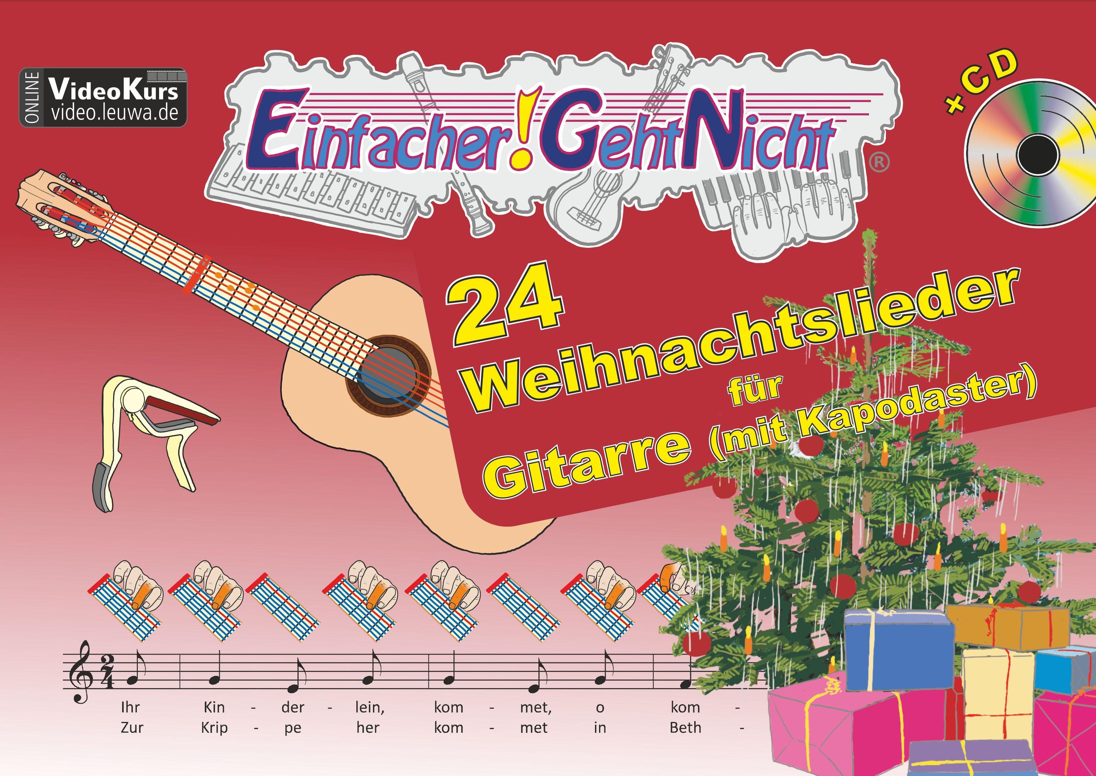 Vorderes Coverbild Einfacher!-Geht-Nicht: 24 Weihnachtslieder für Gitarre (mit Kapodaster) mit CD