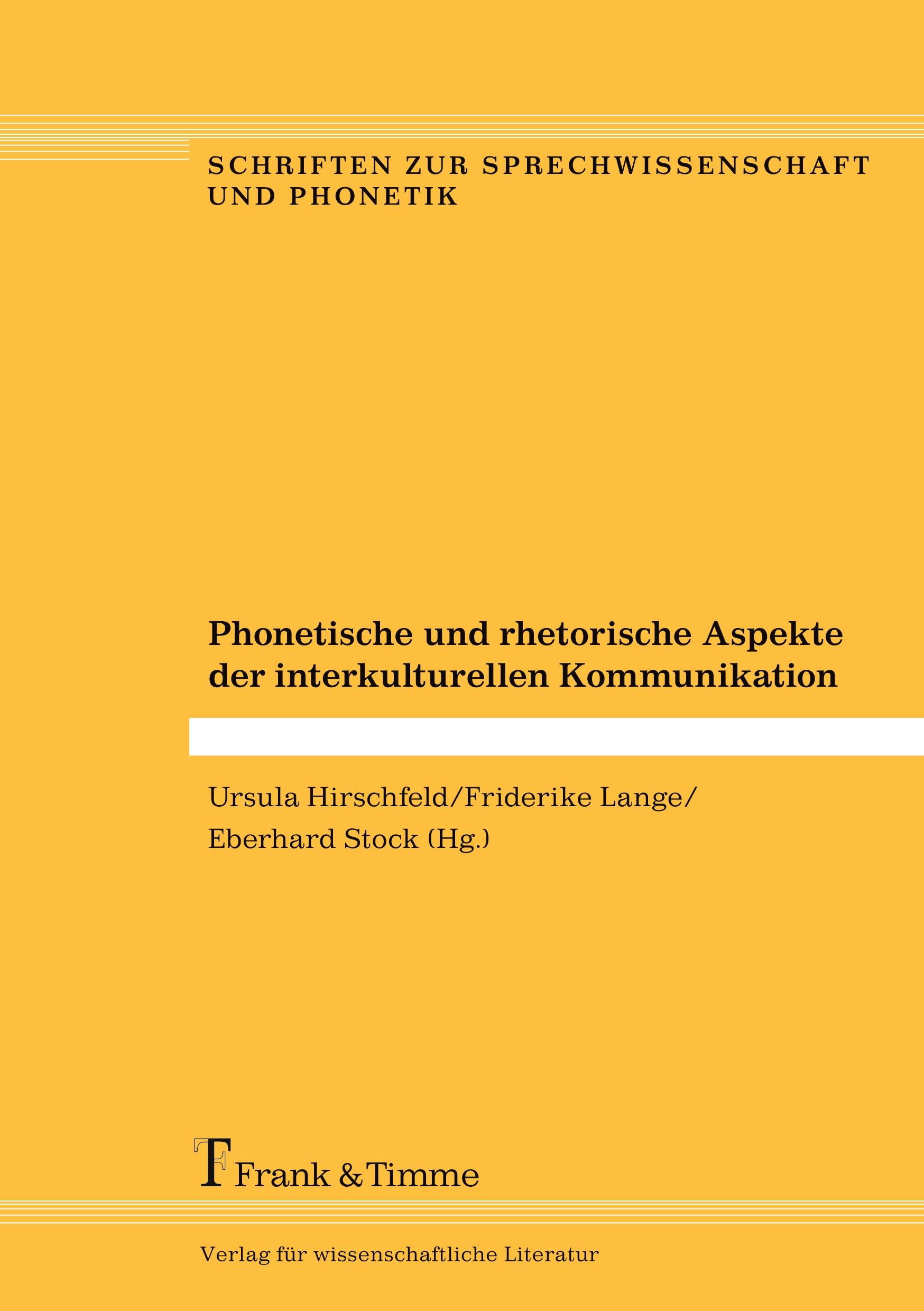 Vorderes Coverbild Phonetische und rhetorische Aspekte der interkulturellen Kommunikation
