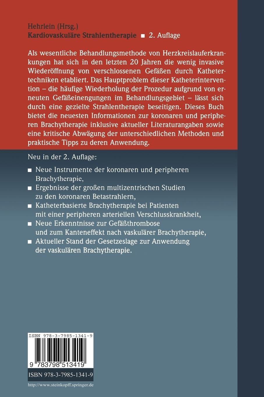 Rückseitencover Kardiovaskuläre Strahlentherapie