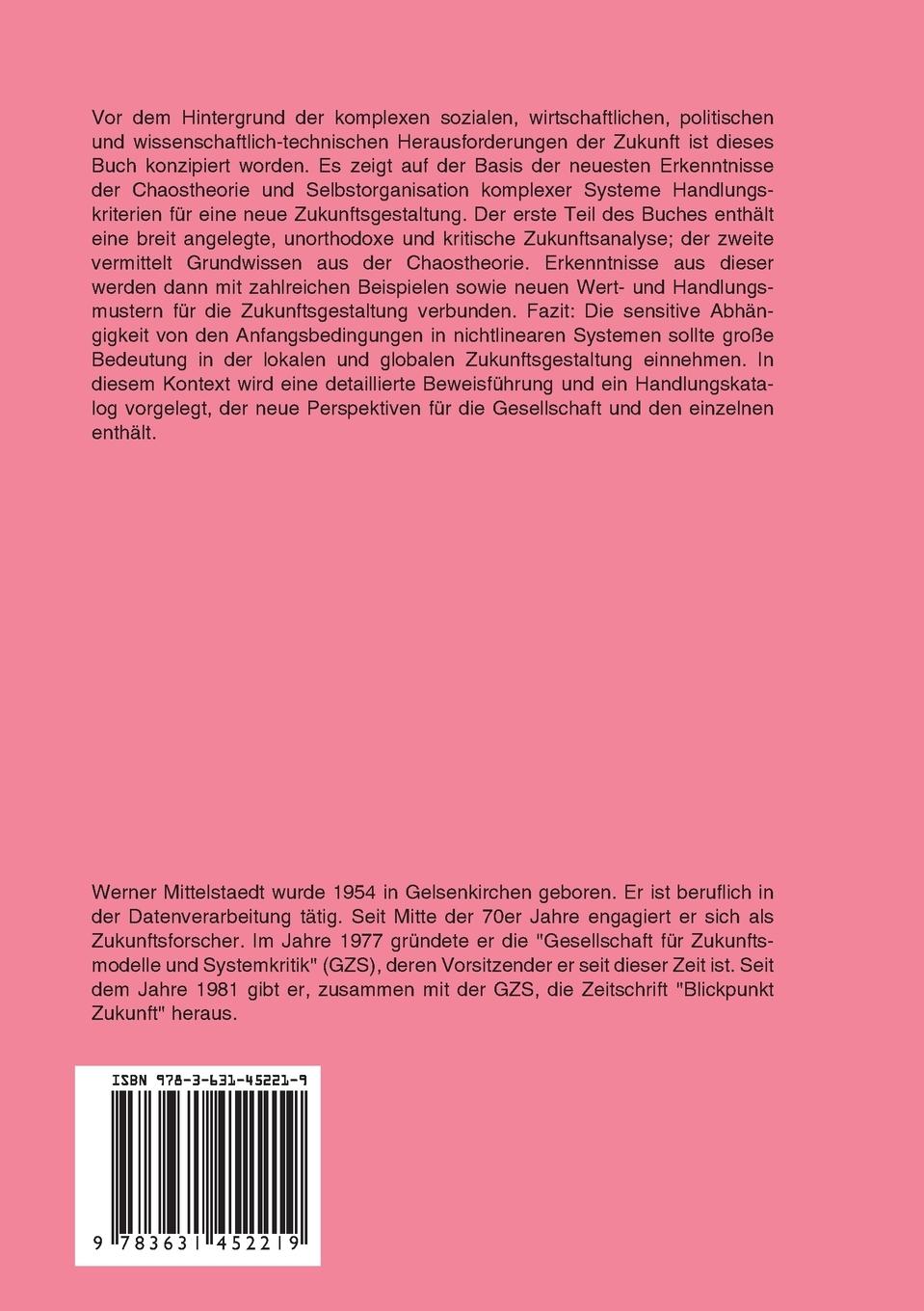 Rückseitencover Zukunftsgestaltung und Chaostheorie