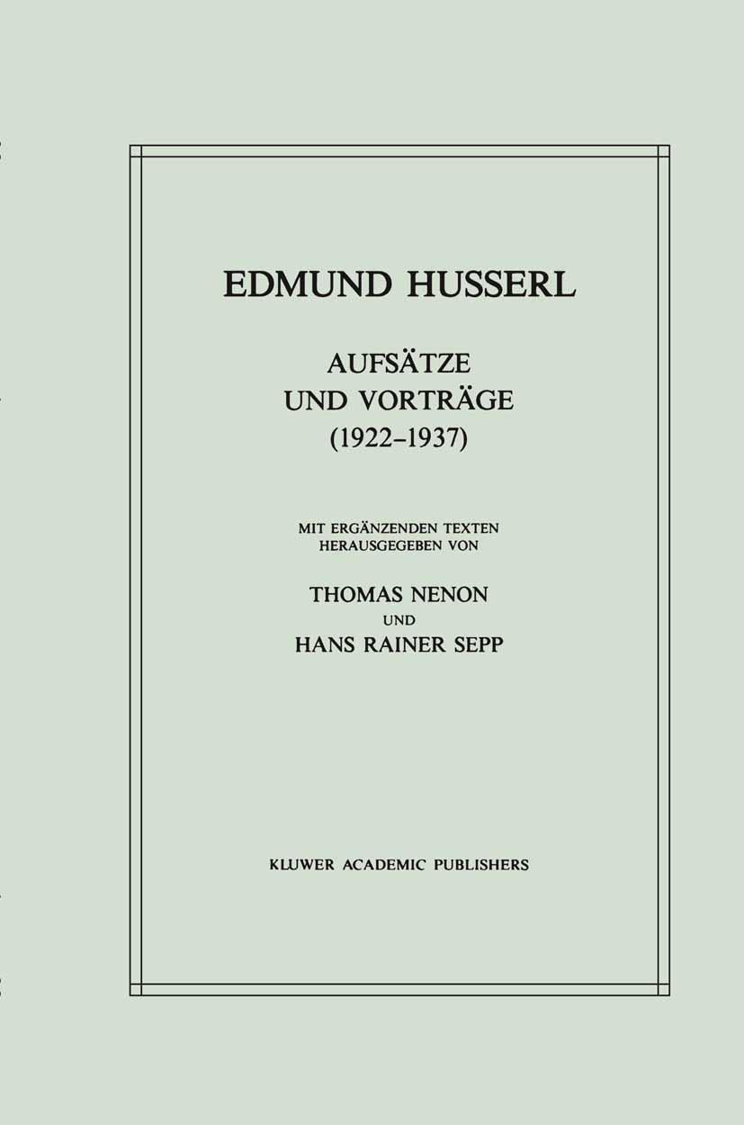 Vorderes Coverbild Aufsätze und Vorträge (1922-1937)