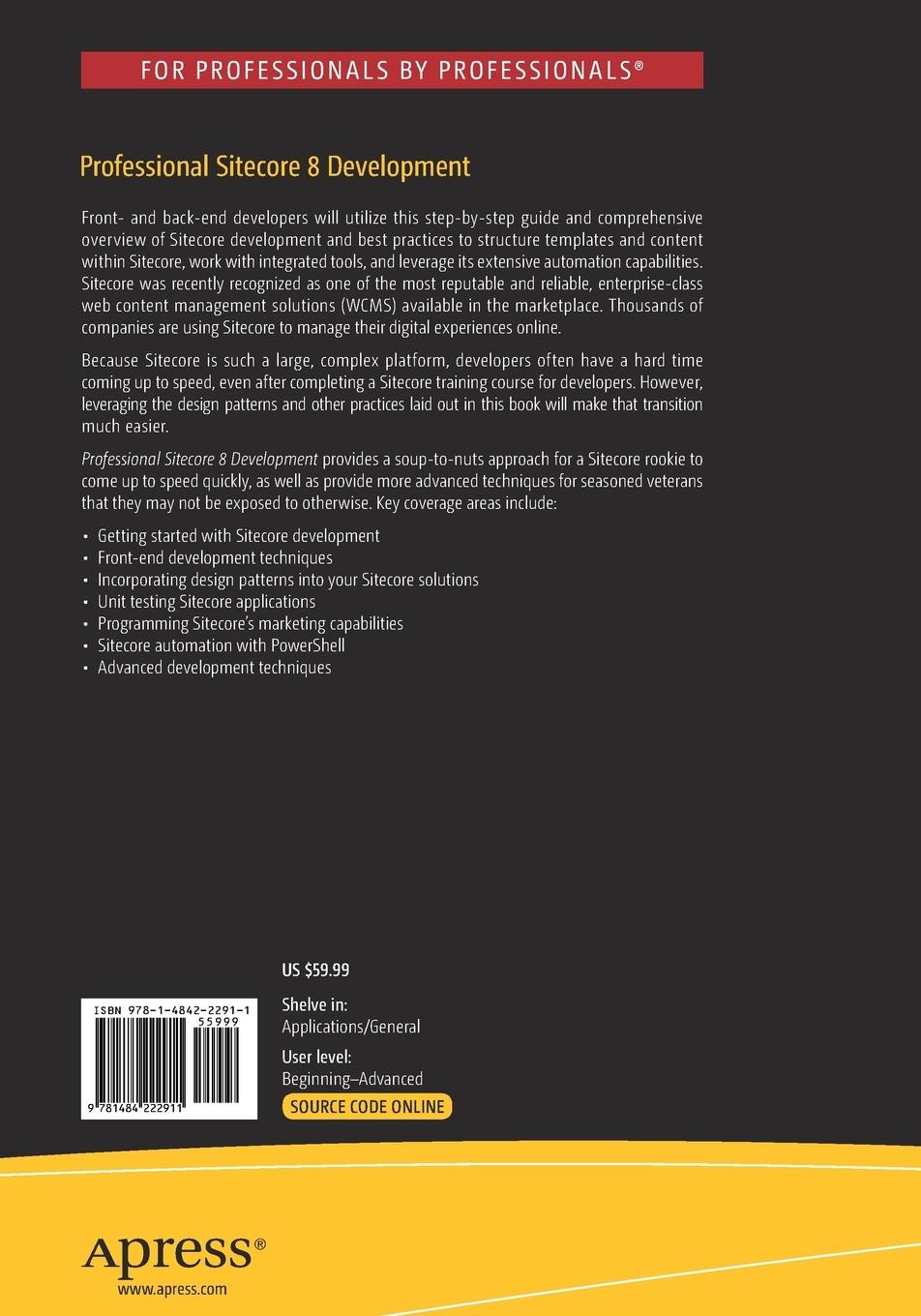 Rückseitencover Professional Sitecore 8 Development