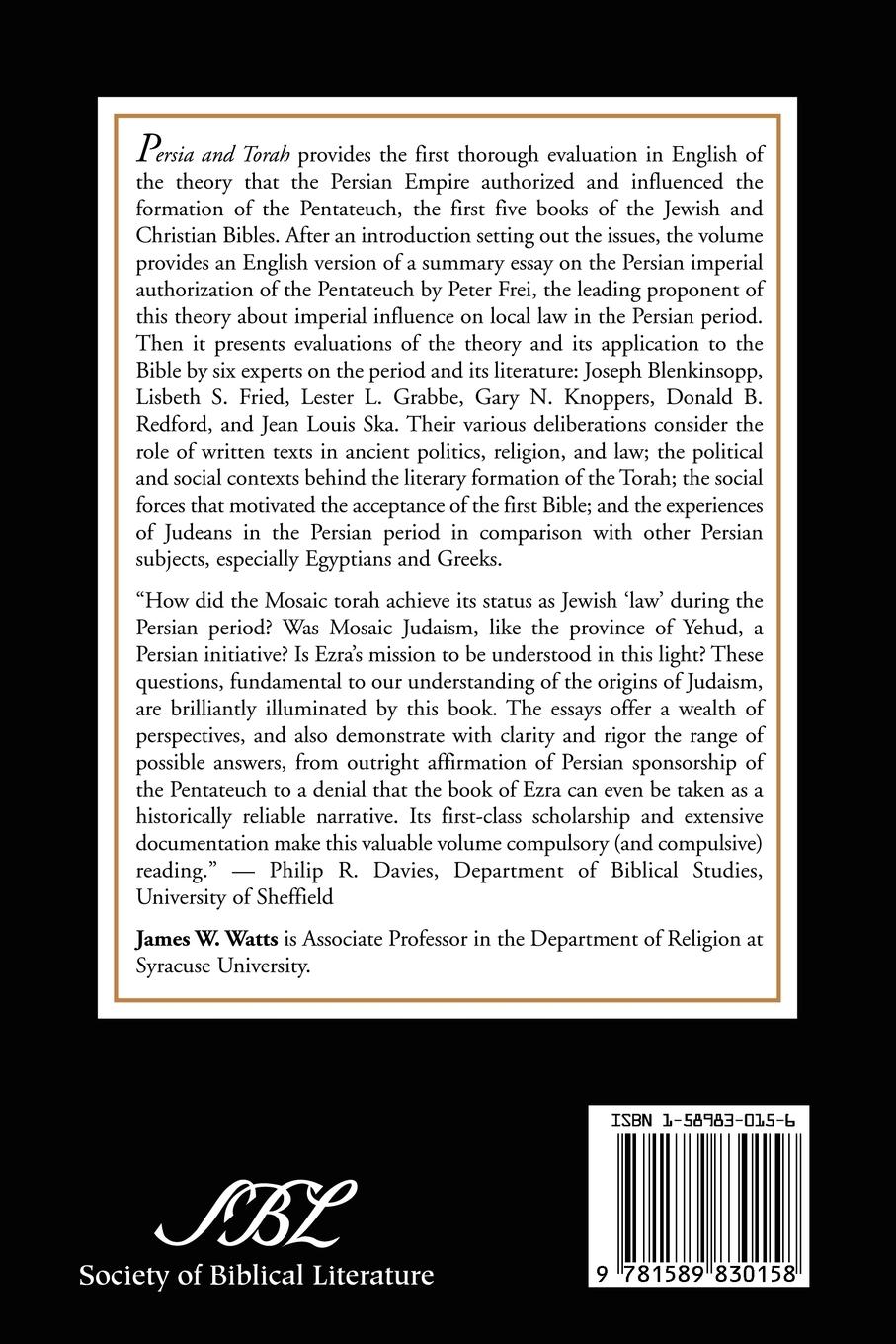 Rückseitencover Persia and Torah