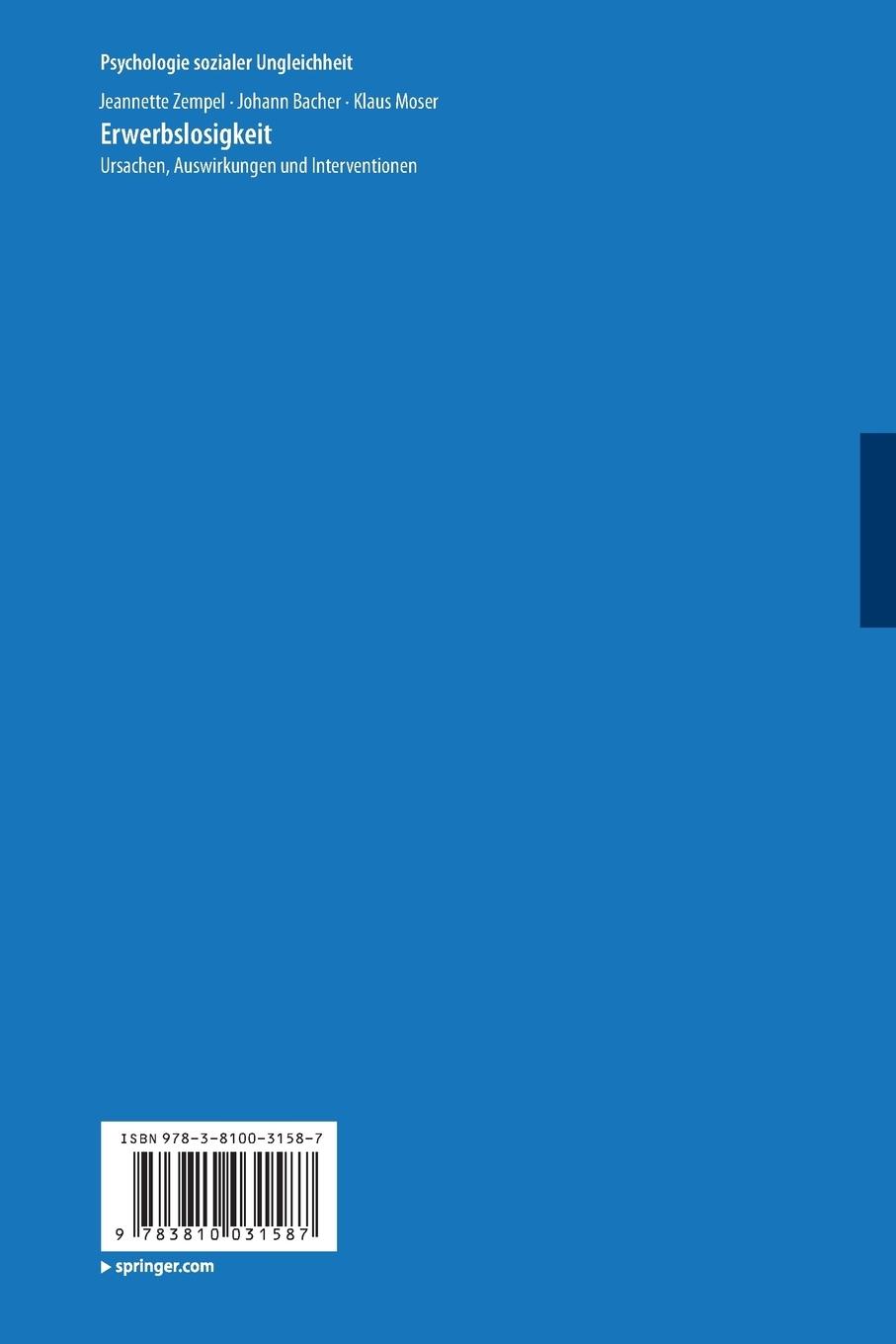 Rückseitencover Erwerbslosigkeit