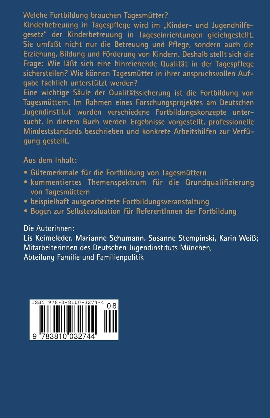 Rückseitencover Fortbildung für Tagesmütter