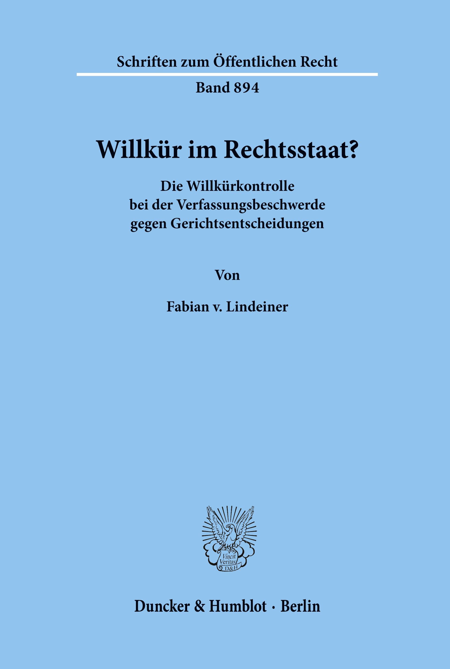 Vorderes Coverbild Willkür im Rechtsstaat?