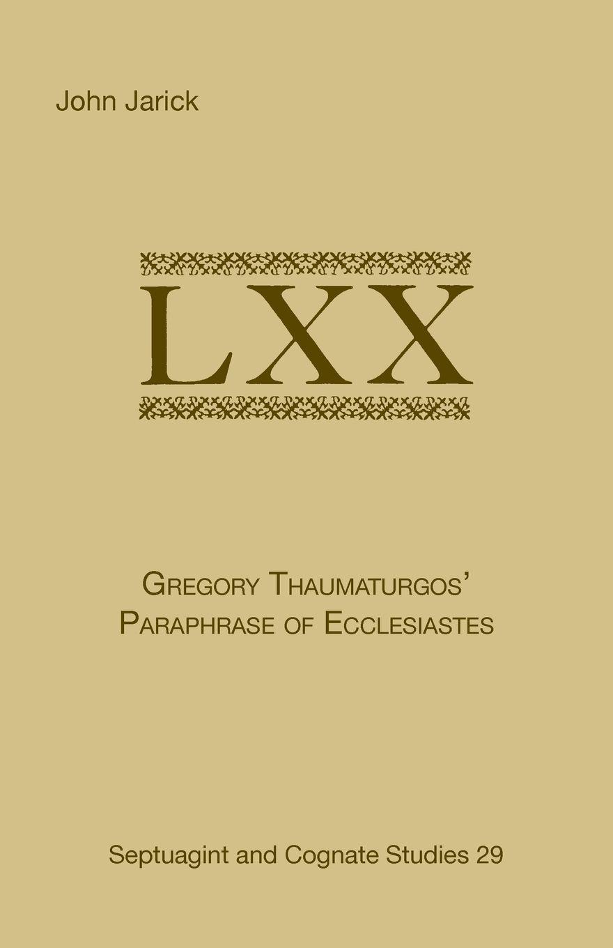 Vorderes Coverbild Gregory Thaumaturgo's Paraphrase of Ecclesiastes