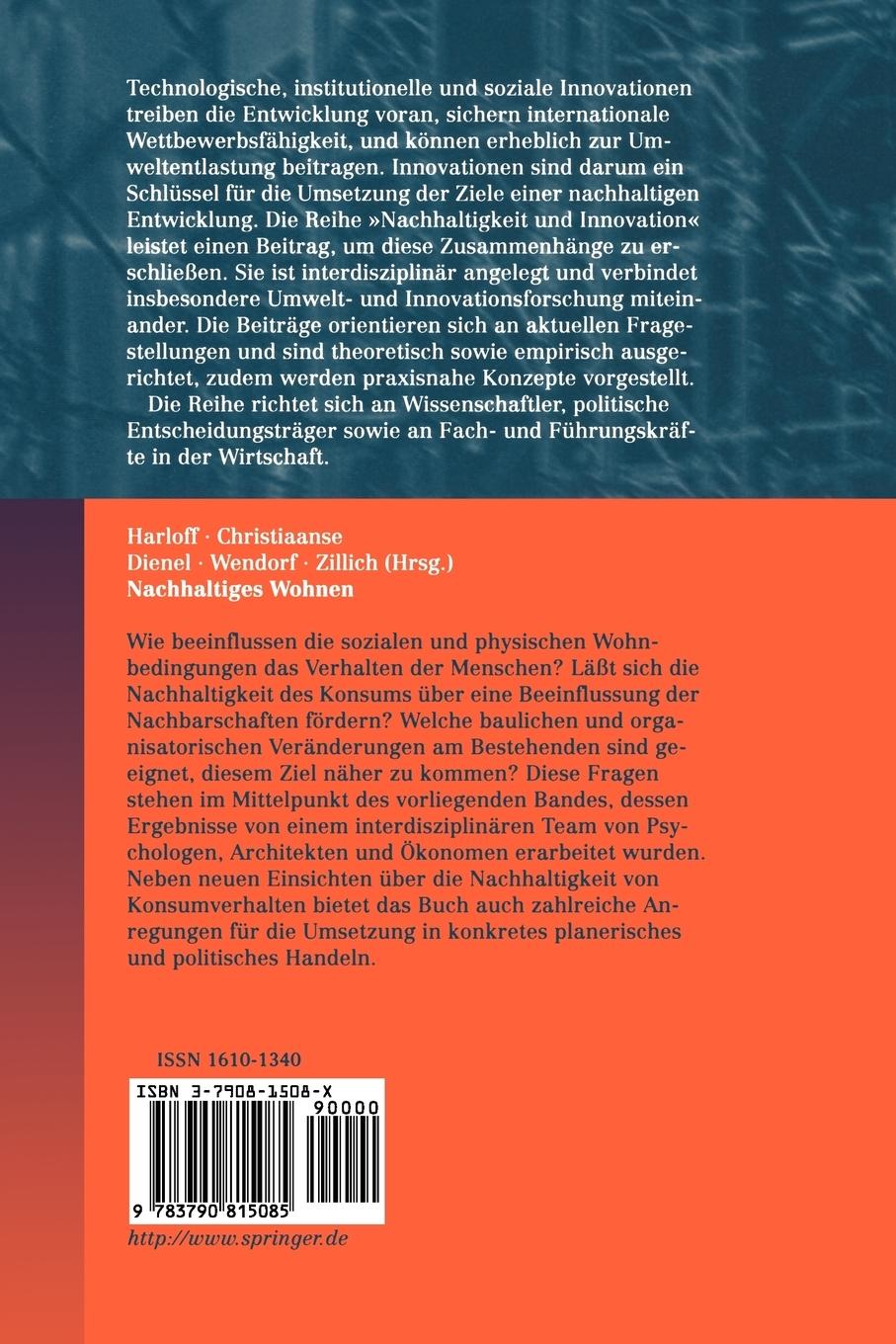 Rückseitencover Nachhaltiges Wohnen