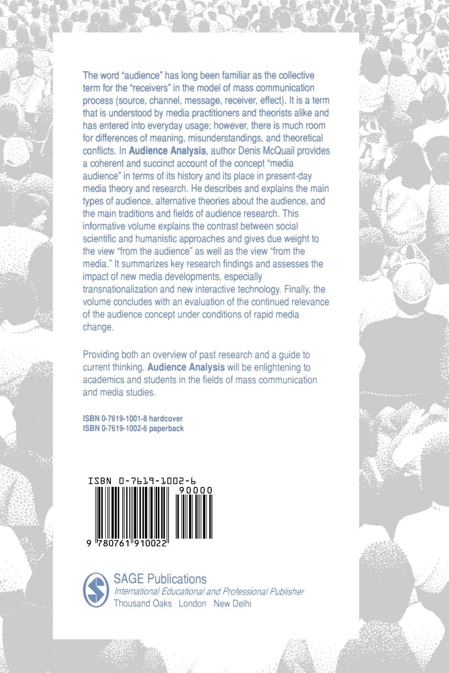 Rückseitencover Audience Analysis