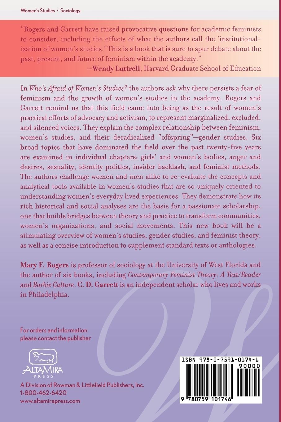 Rückseitencover Who's Afraid of Women's Studies?