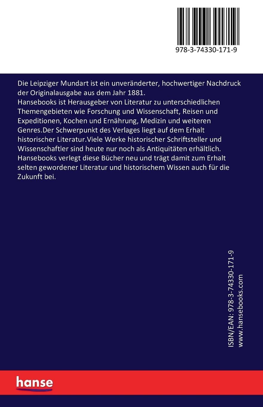 Rückseitencover Die Leipziger Mundart