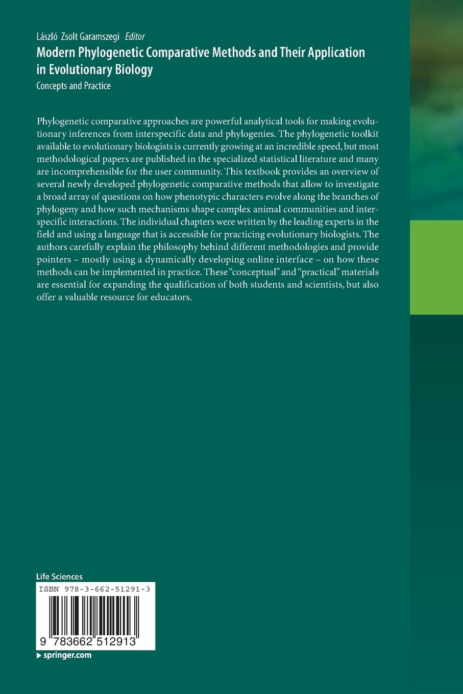 Rückseitencover Modern Phylogenetic Comparative Methods and Their Application in Evolutionary Biology