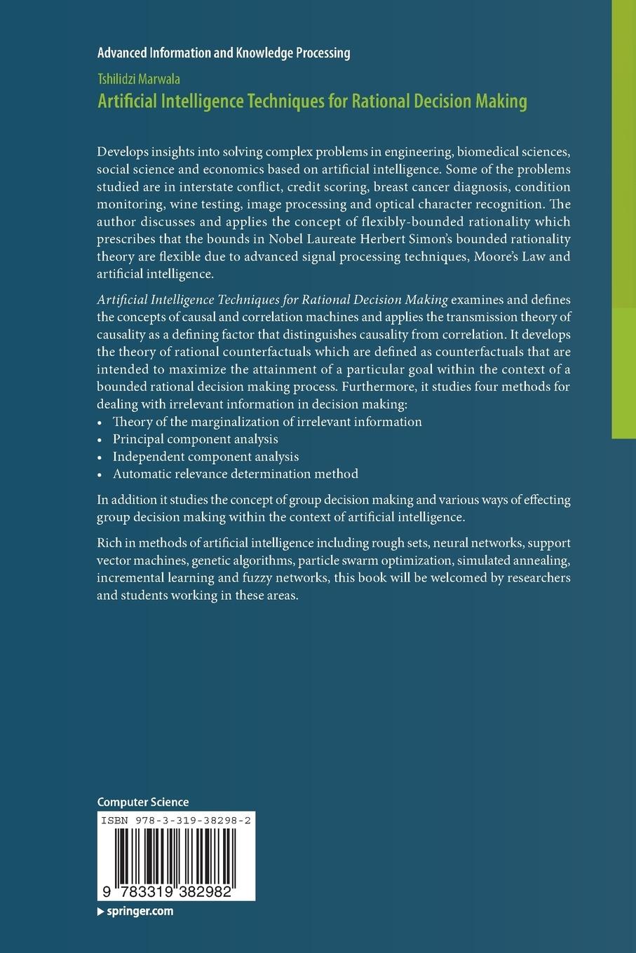 Rückseitencover Artificial Intelligence Techniques for Rational Decision Making