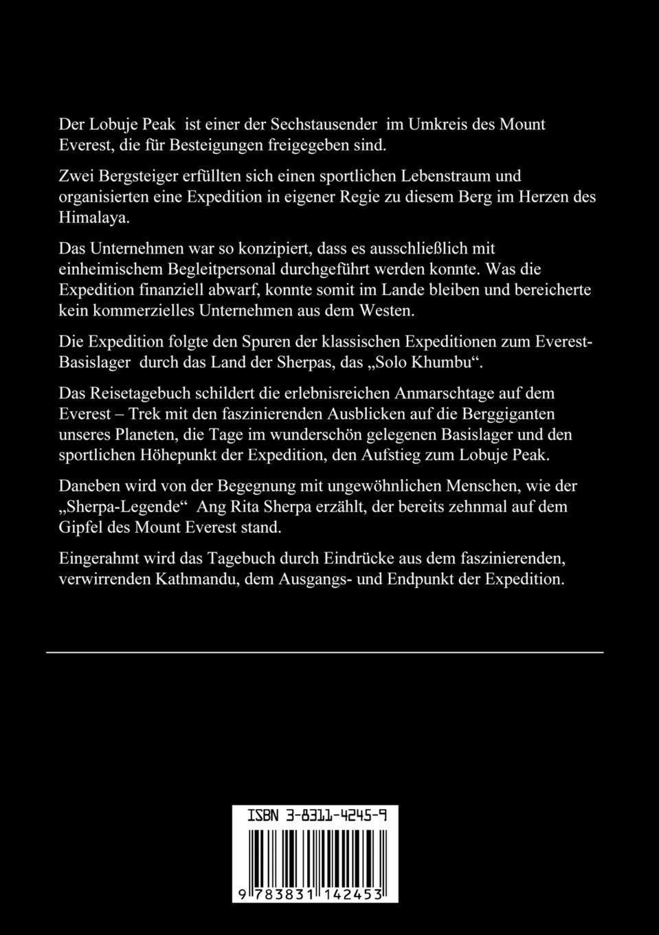 Rückseitencover Den Himmel erreichen - Bergsteigen auf dem Dach der Welt