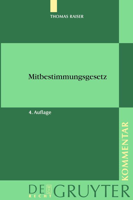 Vorderes Coverbild Mitbestimmungsgesetz