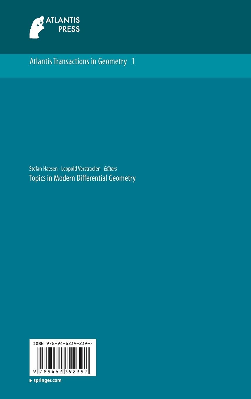 Rückseitencover Topics in Modern Differential Geometry