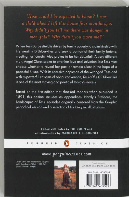 Rückseitencover Tess of the D'Urbervilles