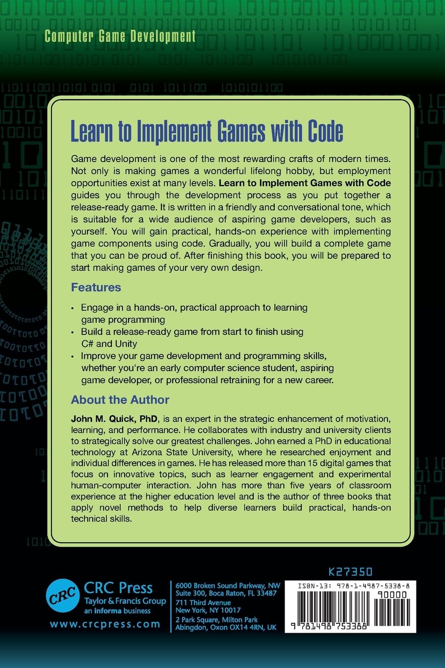 Rückseitencover Learn to Implement Games with Code