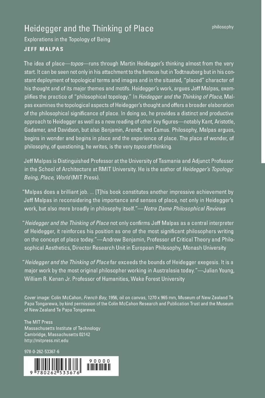 Rückseitencover Heidegger and the Thinking of Place