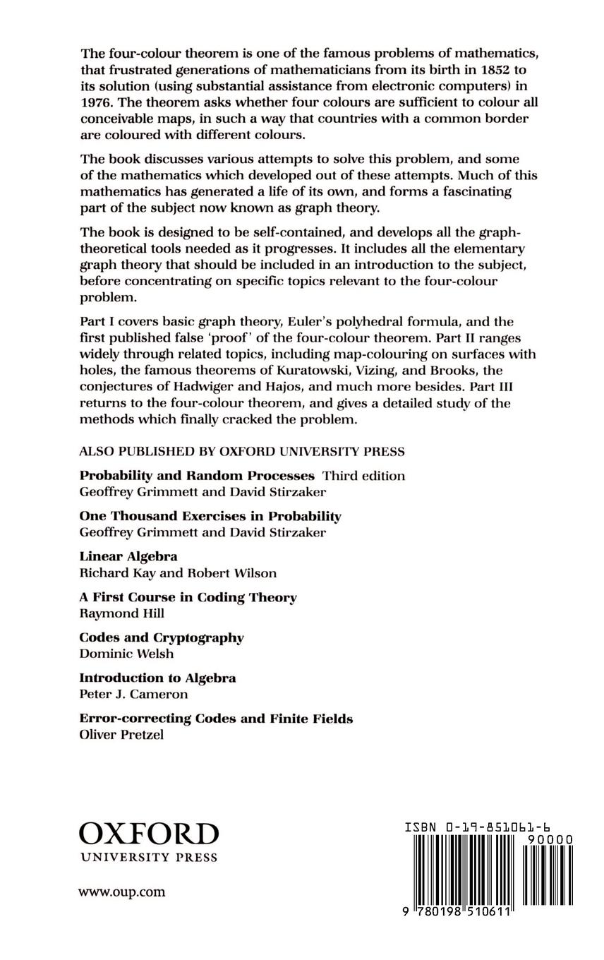 Rückseitencover Graphs, Colourings and the Four-Colour Theorem
