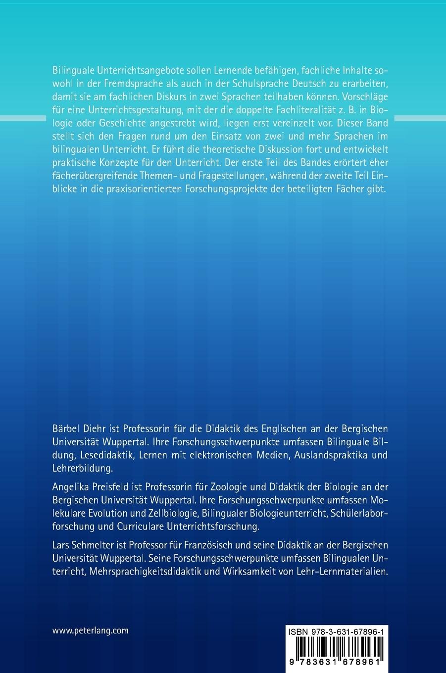 Rückseitencover Bilingualen Unterricht weiterentwickeln und erforschen