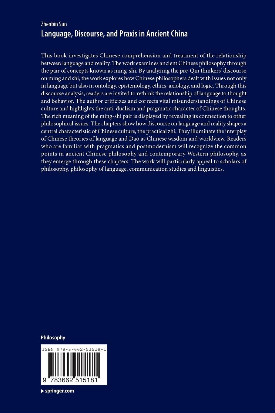 Rückseitencover Language, Discourse, and Praxis in Ancient China