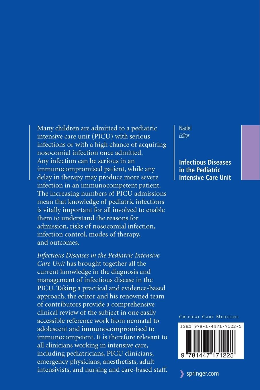 Rückseitencover Infectious Diseases in the Pediatric Intensive Care Unit