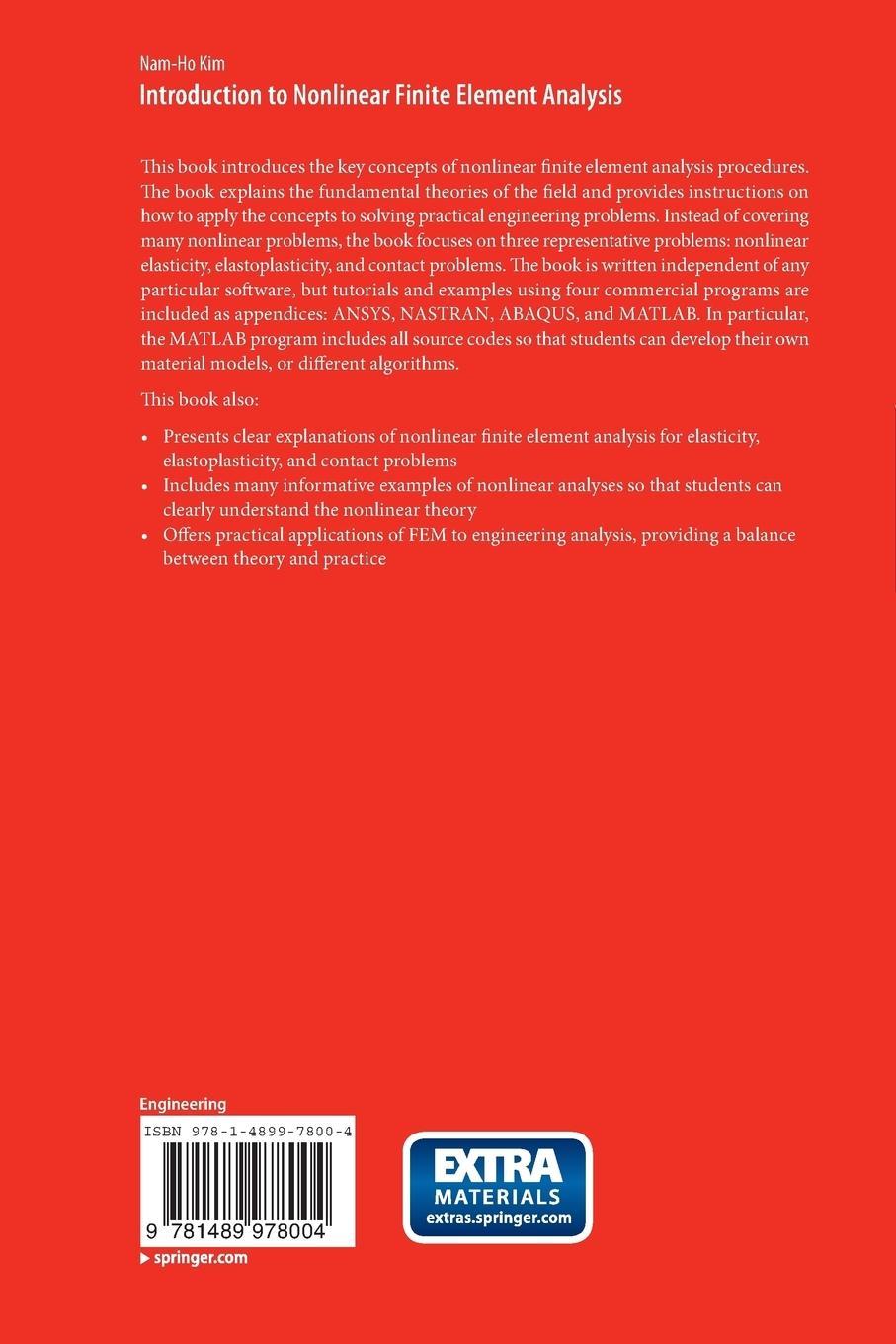 Rückseitencover Introduction to Nonlinear Finite Element Analysis