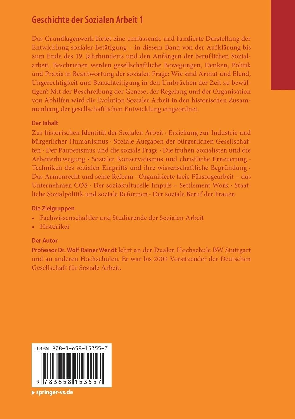 Rückseitencover Geschichte der Sozialen Arbeit 1