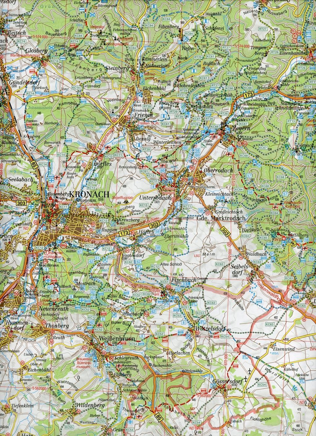Beispielinhalt (Bild) Naturpark Frankenwald 1 : 50 000. Fritsch Wanderkarte