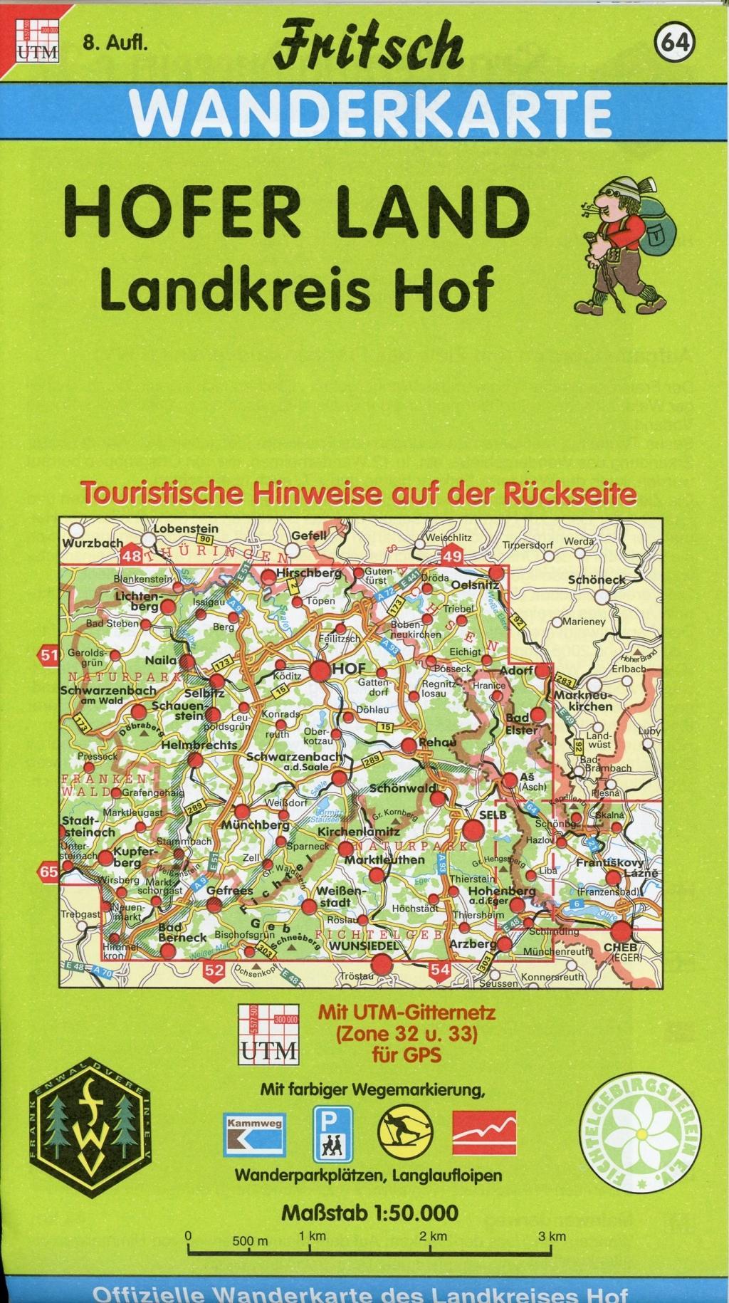 Vorderes Coverbild Hofer Land, Landkreis Hof  1 : 50 000. Fritsch Wanderkarte