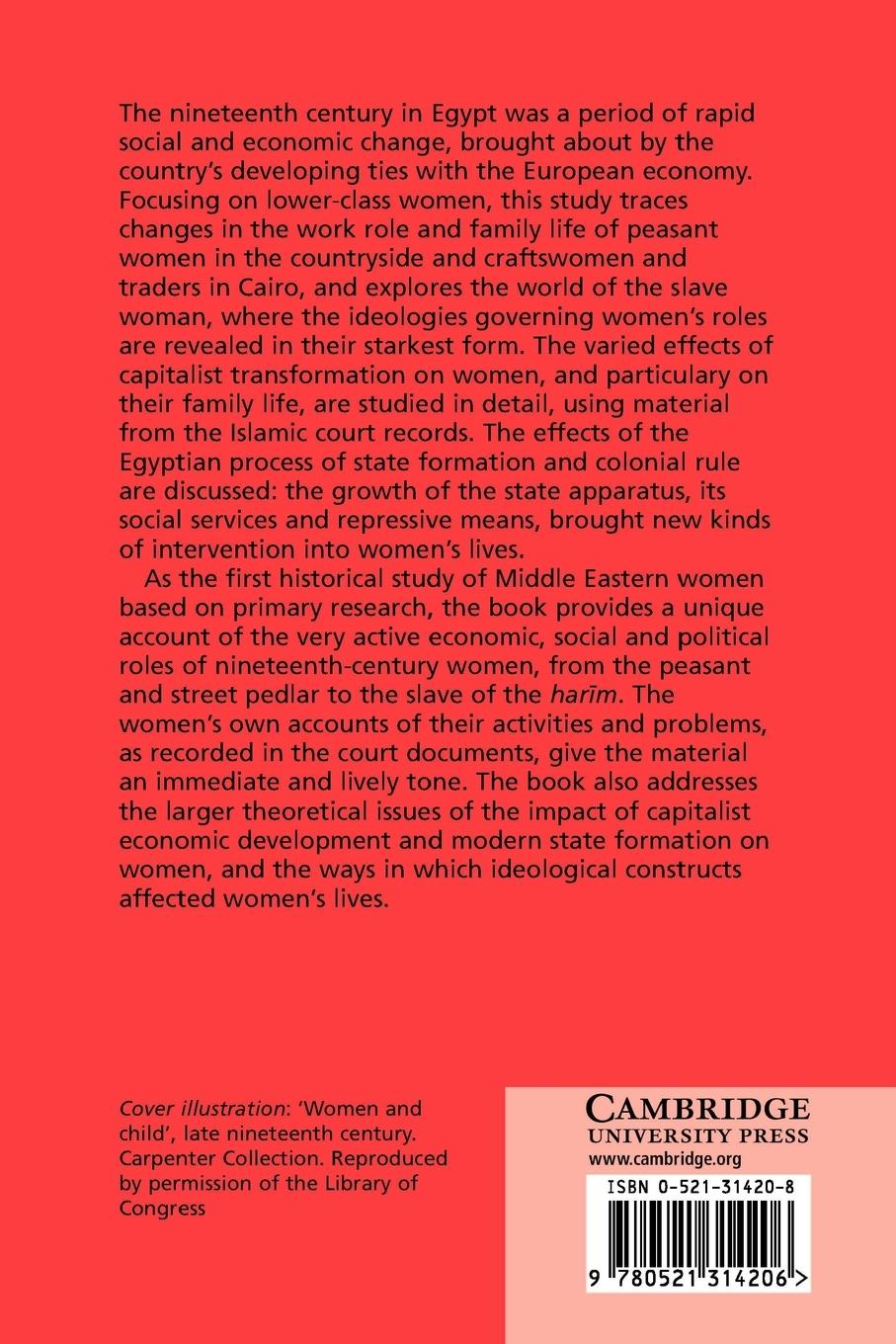 Rückseitencover Women in Nineteenth-Century Egypt