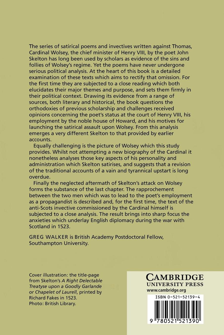 Rückseitencover John Skelton and the Politics of the 1520s