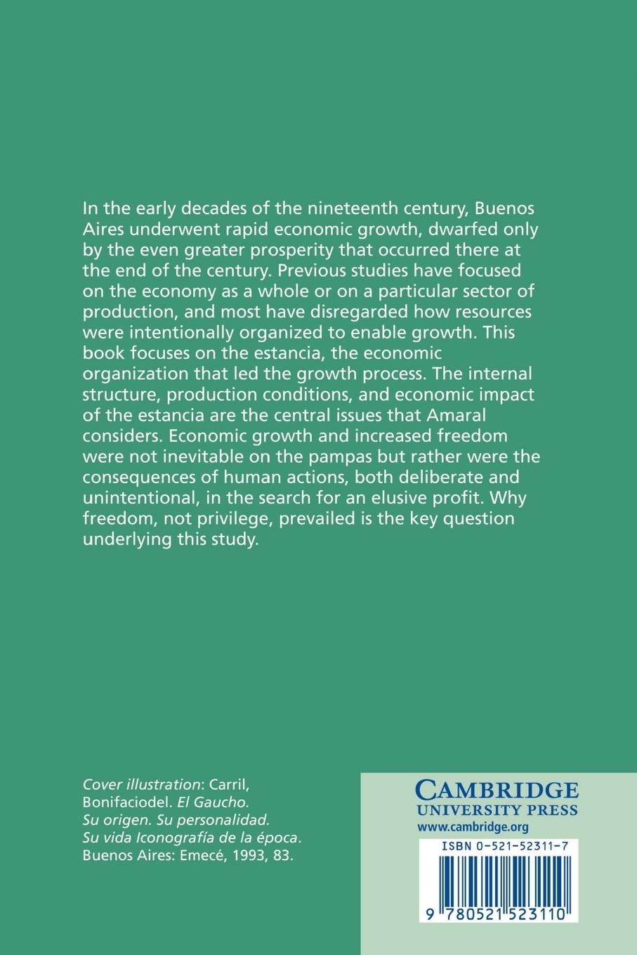 Rückseitencover The Rise of Capitalism on the Pampas