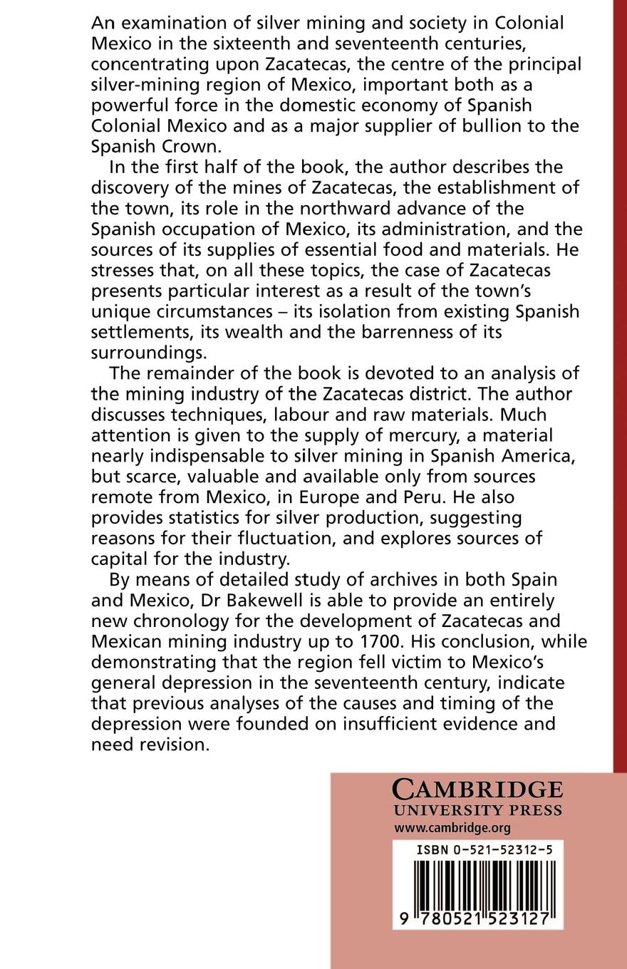 Rückseitencover Silver Mining and Society in Colonial Mexico, Zacatecas 1546 1700